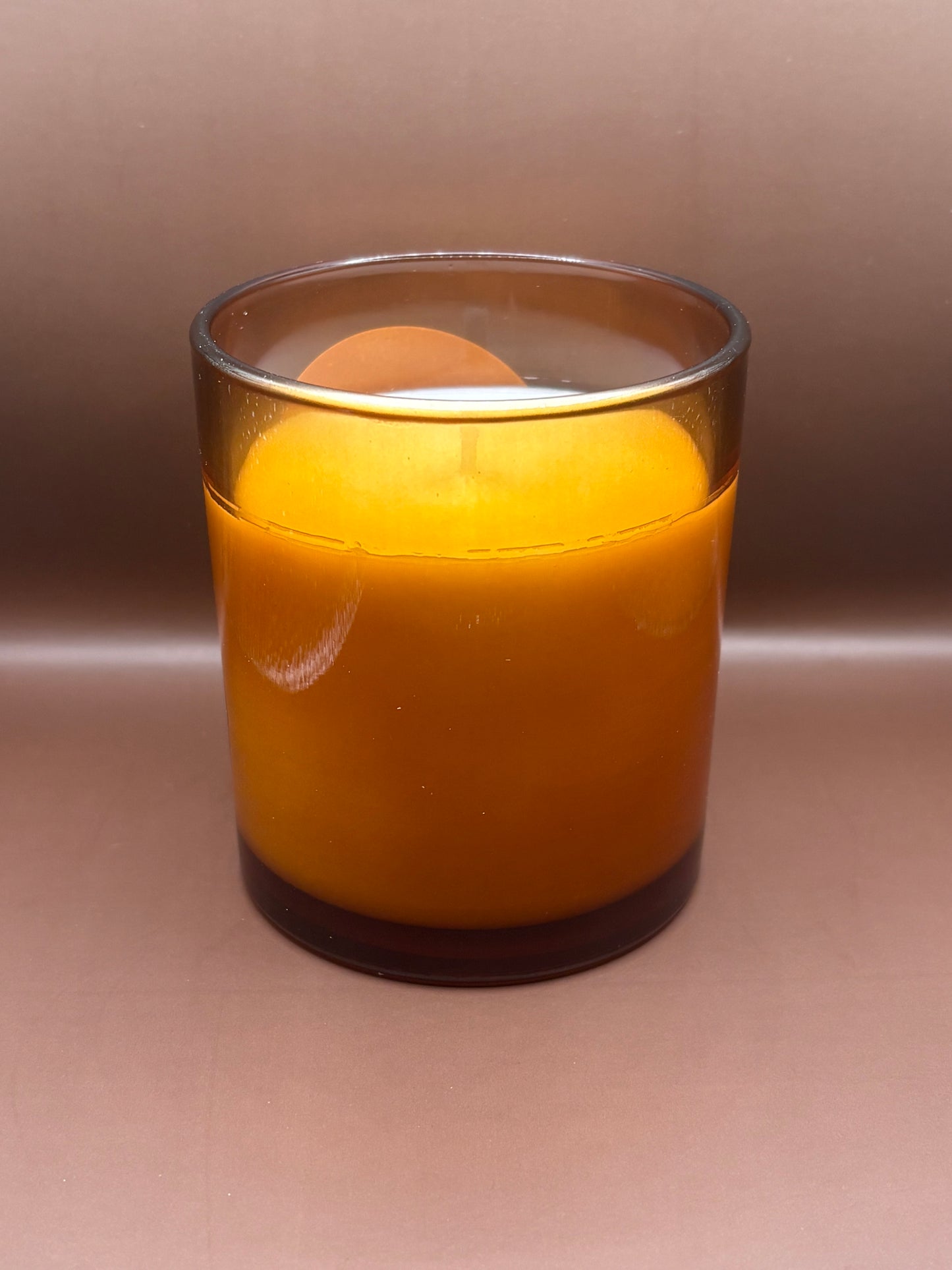 Scented 7oz Soy Wax Candles In A Brown Glass Candle Jar.